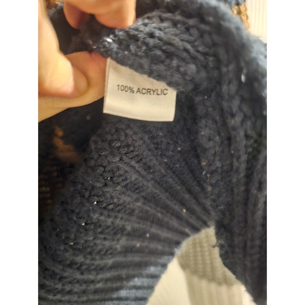 Merokeety Women’s XL Chunky Knit Color Block Sweater Crewneck Cozy Fall - Picture 5 of 8